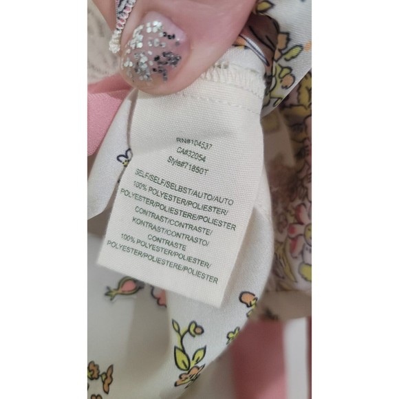 Tiny Anthropologie Side Tie Top Begonia Floral Blouse Square Neck Lace Kimono M - Picture 10 of 12